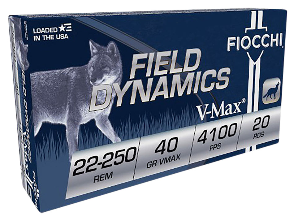 Fiocchi .22-250 Remington Field Dynamics 40gr V-Max Ammo