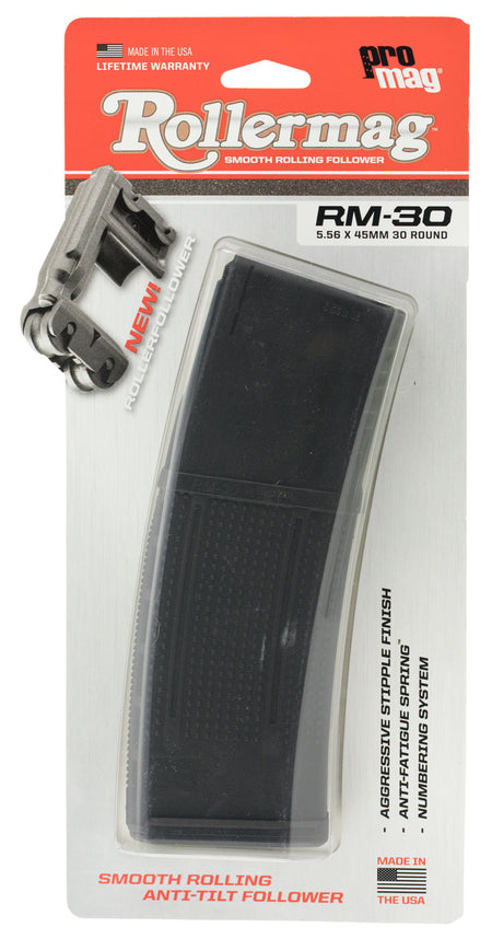 ProMag RM30 Standard 30rd Detachable w/Roller Follower 5.56x45mm Fits AR-15 Black DuPont Zytel Polymer