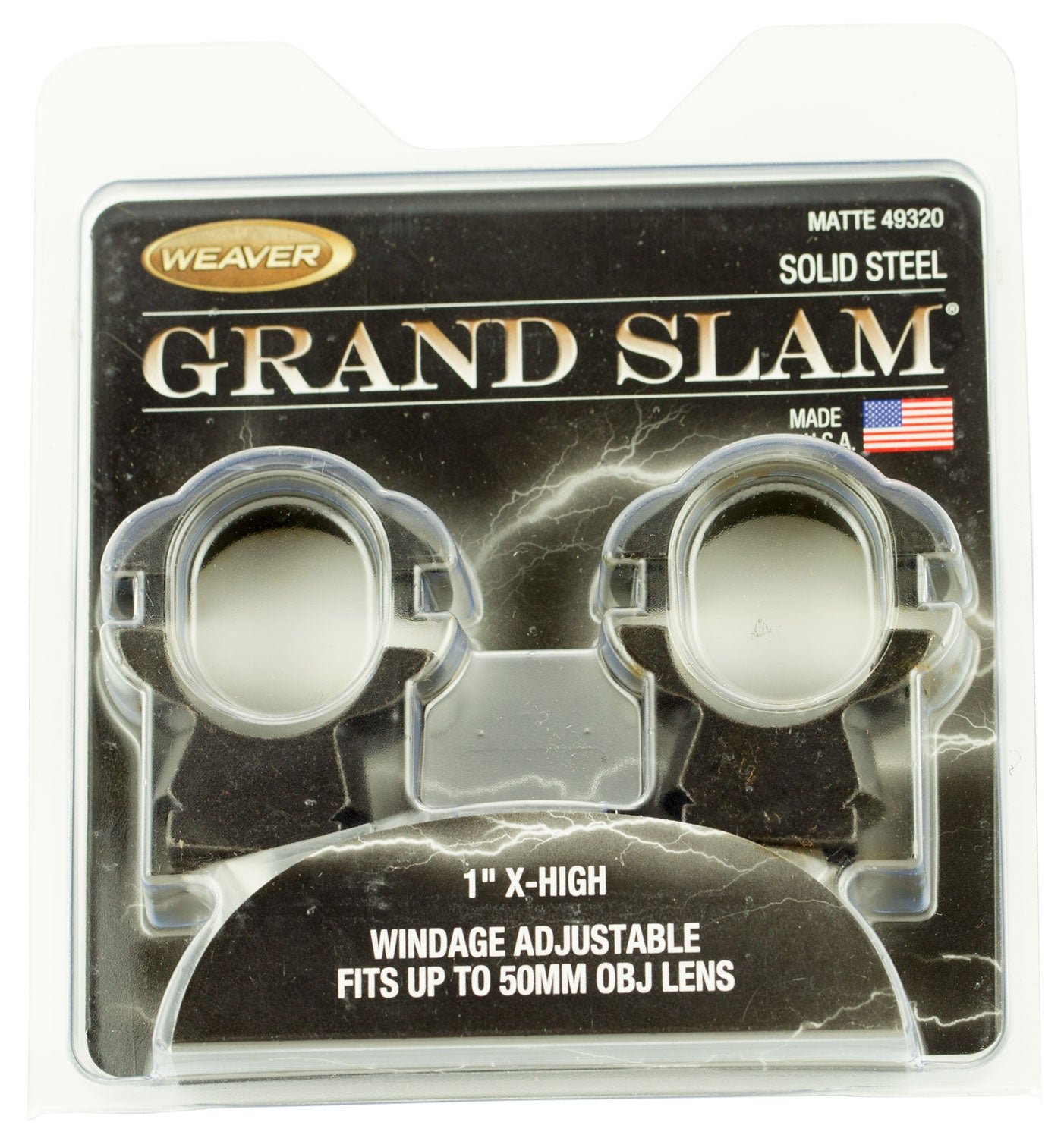 Weaver Mounts 49320 Grand Slam Windage Adjustable Matte Black 1" Extra High