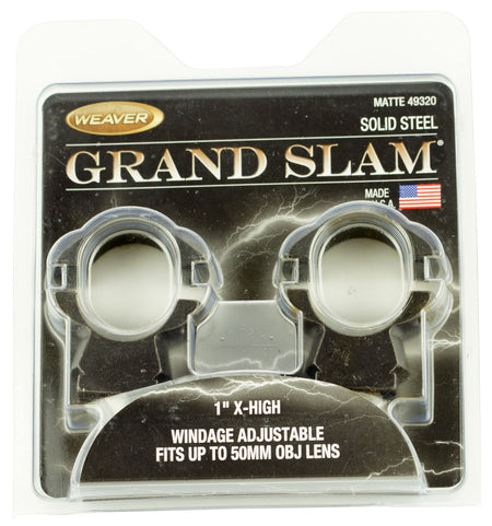Weaver Mounts 49320 Grand Slam Windage Adjustable Matte Black 1" Extra High