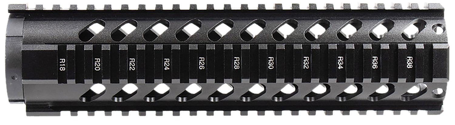 Aim Sports MT061 AR Handguard 10" Mid-Length Style Made of Aluminum with Black Anodized Finish & Quad Rail