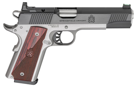 Springfield Armory PX9119LAOS 1911 Ronin 9mm 9+1 5" Stainless Steel Barrel Optic Ready Blued Slide Crossed Cannons Checkered Grip