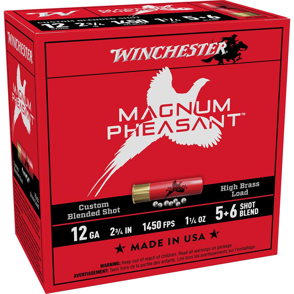 WINCHESTER 12 GA 2-3/4" 5 & 6 MAGNUM PHEASANT 1-3/8 OZ 25RD/BX 10BX/CS 1450 FPS