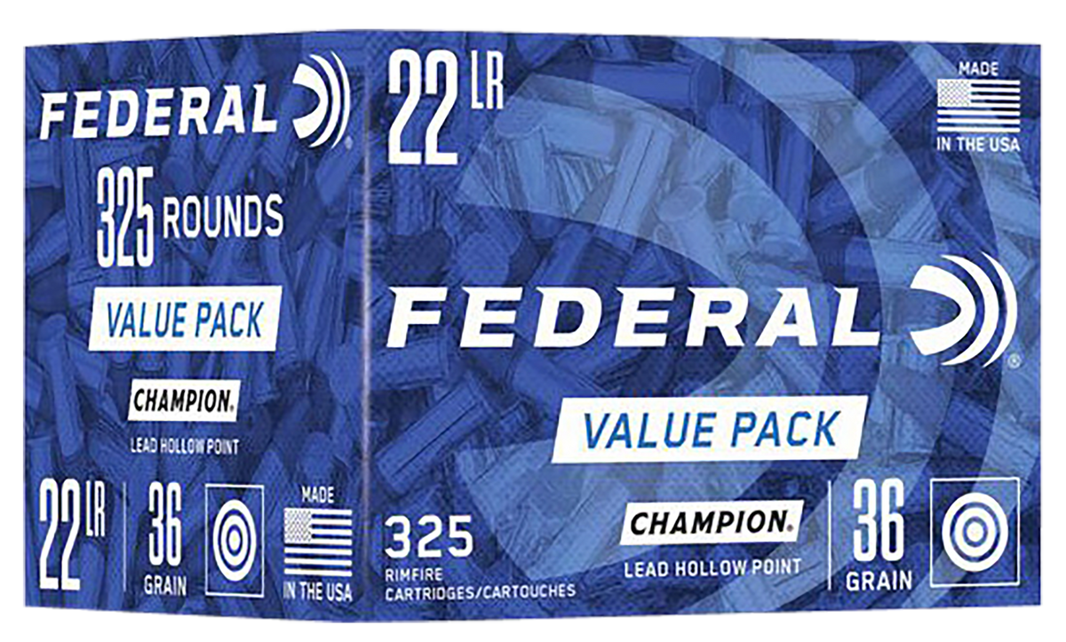 Federal .22 LR Champion Training Value Pack 36gr Lead HP Ammo
