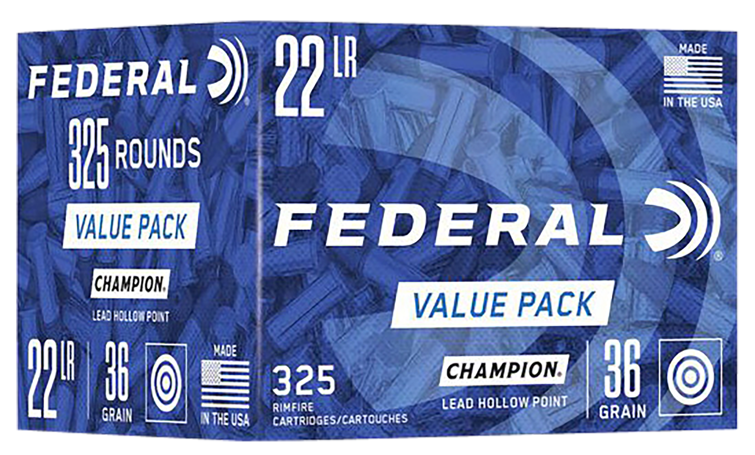 Federal .22 LR Champion Training Value Pack 36gr Lead HP Ammo