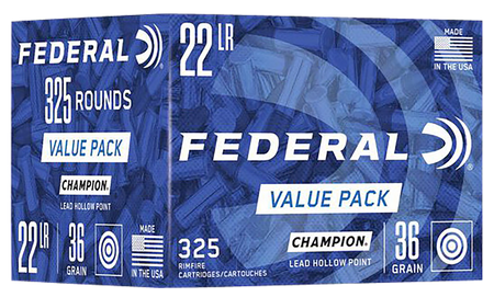Federal .22 LR Champion Training Value Pack 36gr Lead HP Ammo
