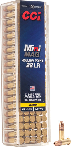 CCI .22 Long Rifle Mini-Mag 36gr JHP Ammo