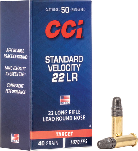 CCI .22 LR Standard Velocity 40gr Lead Round Nose Ammo