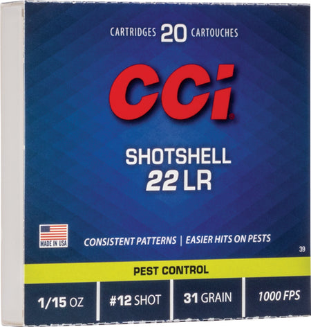 CCI .22 Long Rifle Shotshell Pest Control 31gr Shot Shell Ammo
