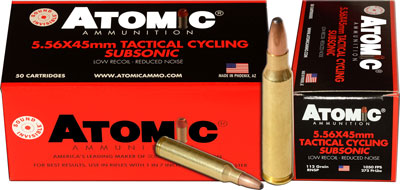 Atomic 5.56x45mm NATO Subsonic 112gr JSP Ammo