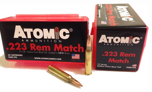 Atomic .223 Remington Match 77gr BTHP Ammo