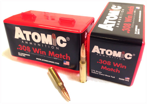 Atomic .308 Win / 7.62x51mm Match 175gr JHP Ammo