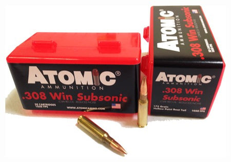 Atomic .308 Win / 7.62x51mm SubSonic 175gr BTHP Ammo