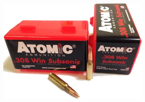 Atomic .308 Win / 7.62x51mm SubSonic 175gr BTHP Ammo