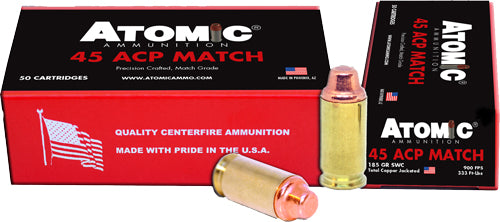 Atomic 448 Match Precision Craft  185 Grain .45 ACP/Auto 900 fps