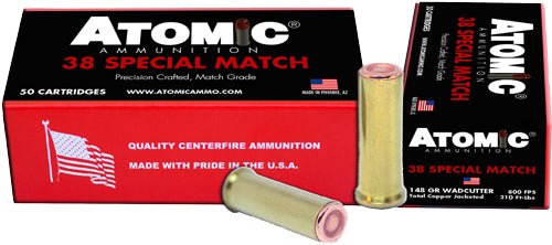 Atomic 30449 Match Precision Craft Hollow Base Wadcutter 148 Grain .38 Special 800 fps