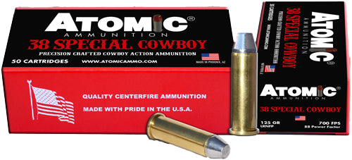 Atomic A00451 Cowboy Action Precision Craft Lead Round Nose Flat Point 125 Grain .38 Special 700 fps