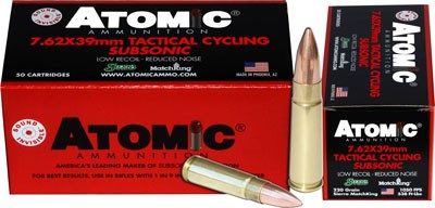 Atomic 7.62x39mm Subsonic 220gr BTHP Ammo