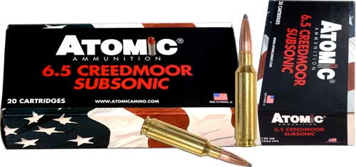 Atomic 6.5mm Creedmoor Subsonic 129gr JHP Ammo