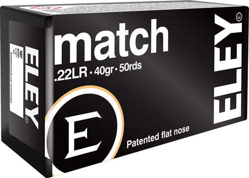 Eley .22 LR Match 40gr Flat Nose Ammo