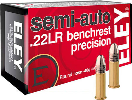 Eley .22 LR Semi-Auto Benchrest Precision 40gr Round Nose Ammo