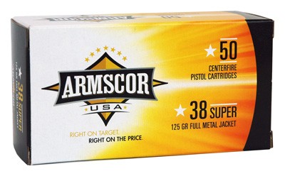 Armscor .38 Super Competition 125gr FMJ Ammo
