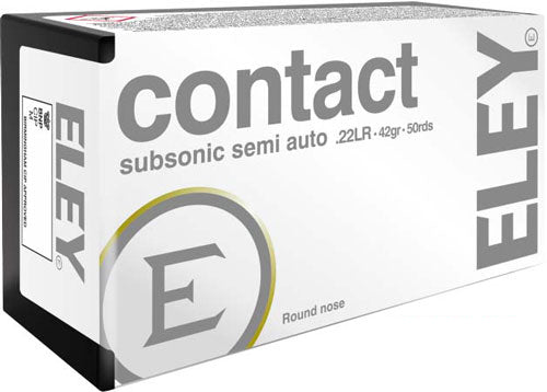 Eley .22 Long Rifle Contact Subsonic 42gr Solid Ammo