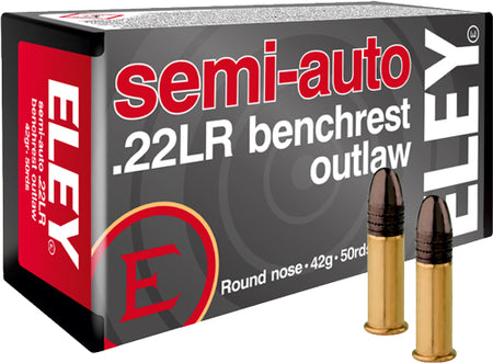 Eley .22 LR Semi-Auto Benchrest Outlaw 42gr Round Nose Ammo