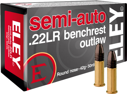 Eley .22 LR Semi-Auto Benchrest Outlaw 42gr Round Nose Ammo