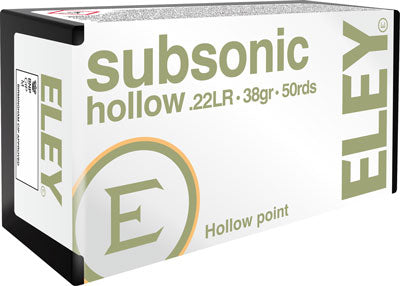 Eley .22 LR Subsonic 38gr HP Ammo