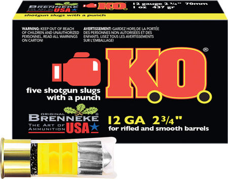 Brenneke SL-122KO K.O. Hunting 12 Gauge 2-3/4 1oz #Slug 1650 fps