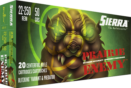 Sierra .22-250 Remington Prairie Enemy 50gr BlitzKing Ammo