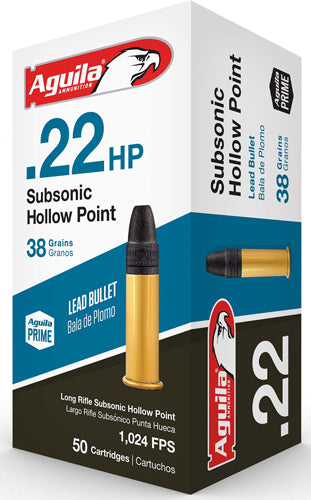 Aguila .22 Long Rifle Subsonic 38gr LSHP Ammo