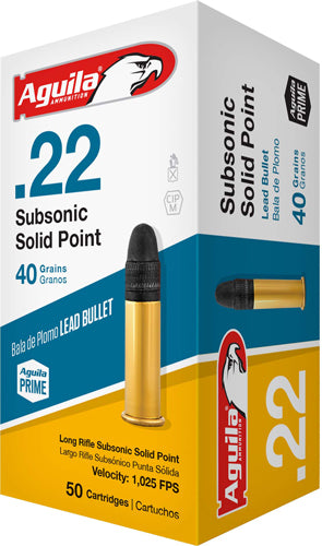 Aguila .22 LR Subsonic 40gr Lead Solid Point Ammo