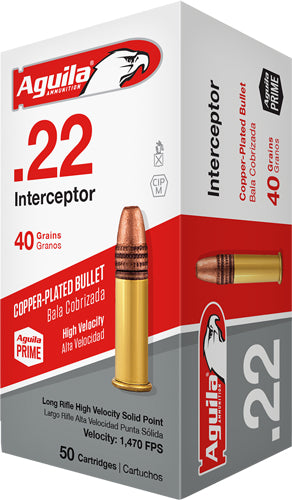 Aguila .22 Long Rifle Interceptor 40gr JHP Ammo