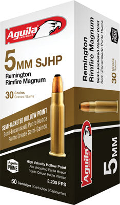 Aguila 5mm Remington Rim Target & Range High Velocity 30gr JSP Ammo