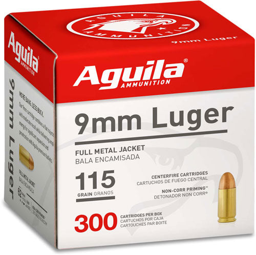 Aguila 1E097700 Target & Range Full Metal Jacket 115 Grain 9mm Luger/Parabellum 1150 fps
