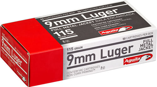 Aguila 9mm Luger 115gr FMJ Ammo