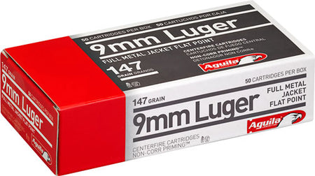 Aguila 9mm Luger Target & Range 147gr FMJ FP Ammo