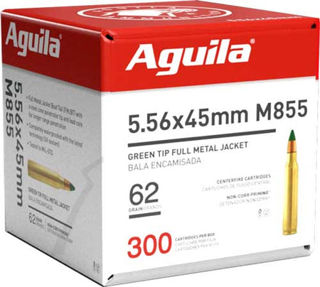 AGUILA 5.56X45MM 62GR GREENTIP-300RD 4BX/CS