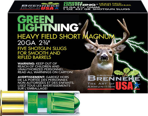 Brenneke Green Lightning 20 Gauge 2 3/4" 1 oz Shotgun Slug