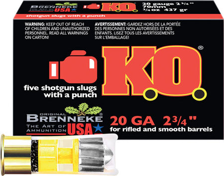 Brenneke SL-202KO K.O. Hunting 20 Gauge 2.75"