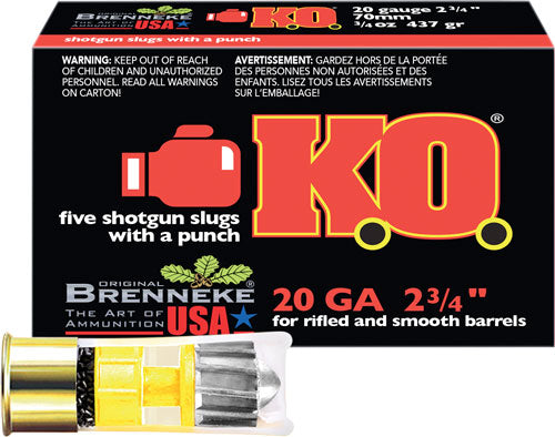 Brenneke SL-202KO K.O. Hunting 20 Gauge 2.75"