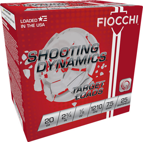 Fiocchi 20SD75   20 Gauge 2-3/4 7/8oz #7.5 1210 FPS.