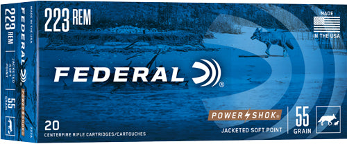 Federal .223 Remington PowerShok 55gr JSP Ammo