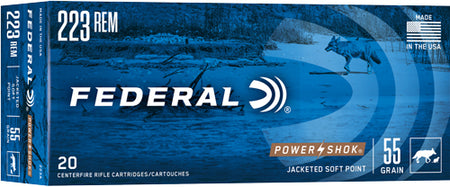 Federal .223 Remington PowerShok 55gr JSP Ammo