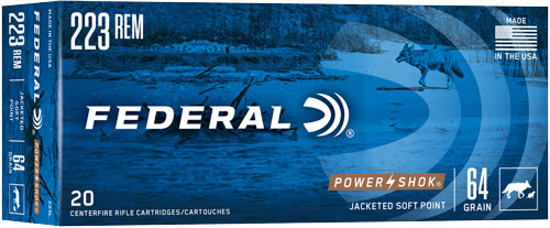Federal .223 Remington PowerShok 64gr JSP Ammo
