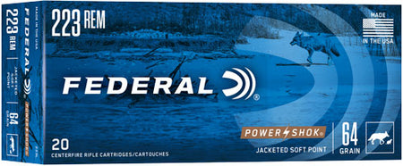 Federal .223 Remington PowerShok 64gr JSP Ammo