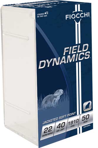 Fiocchi .22 WMR Field Dynamics 40gr JSP Ammo