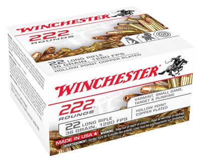 Winchester .22 Long Rifle USA 222 36gr JHP Ammo